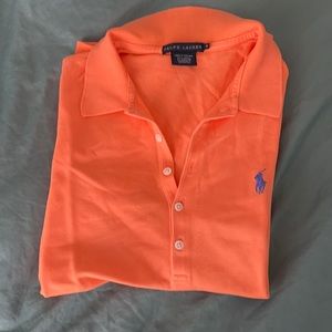 Light orange Ralph Lauren polo womens M
